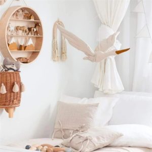 Аист — текстильная подвесная игрушка для детской кроватки